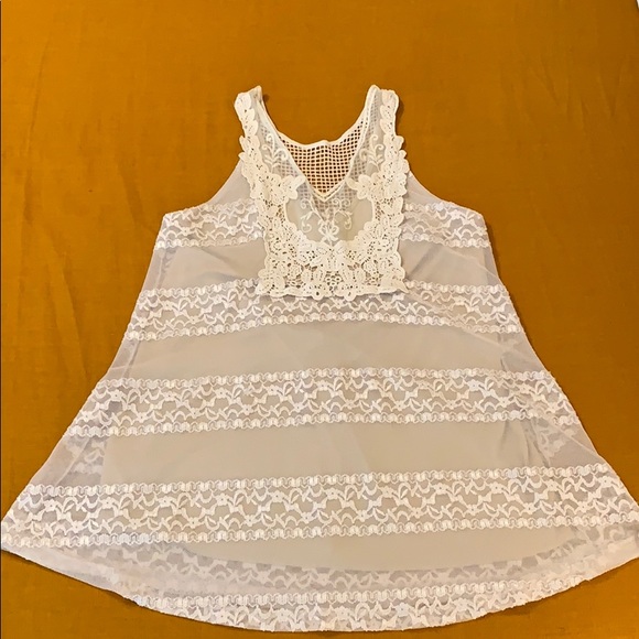 Charming Charlie Tops - Crochet Accent Sleeveless Top